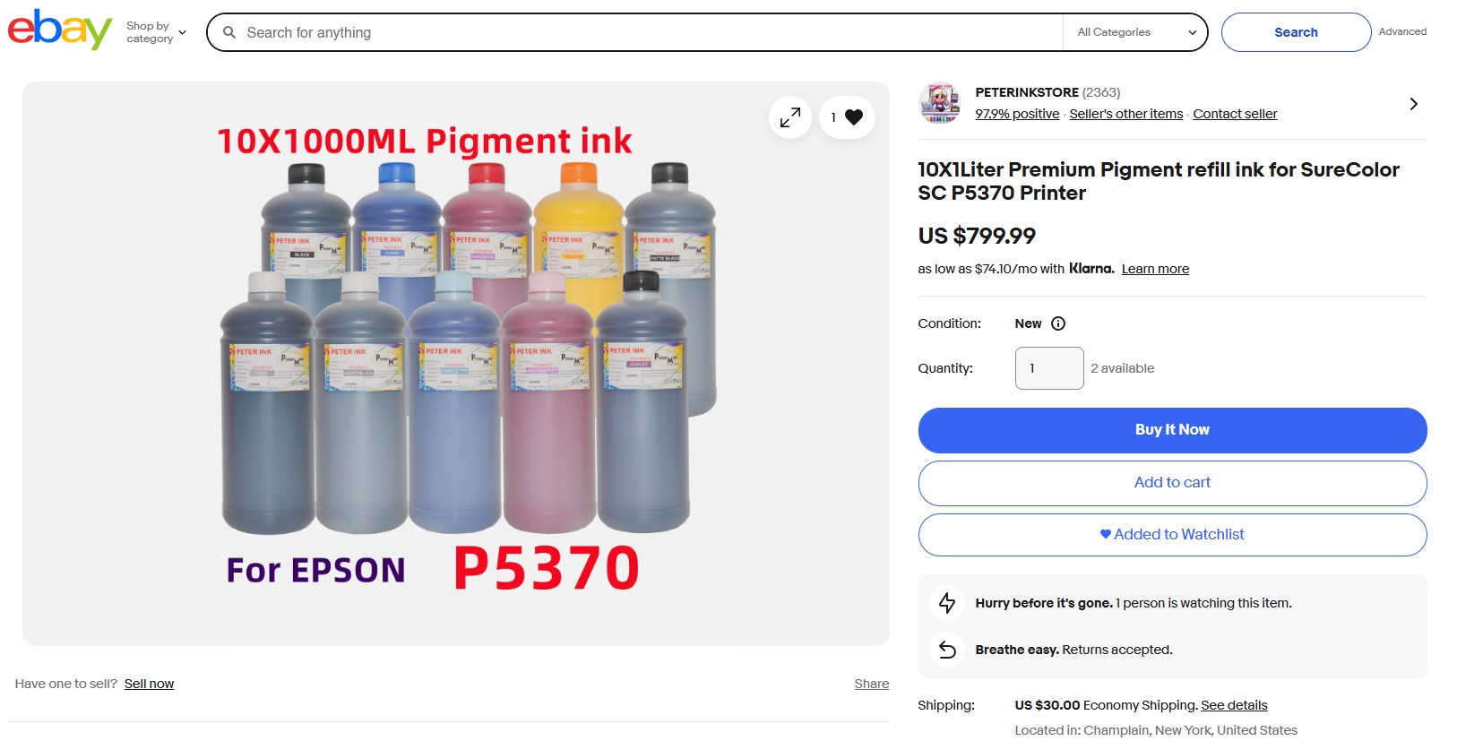 Epson Surecolor P5370 Ink on eBay
